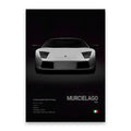 Modern white famous cars canvas wall art for living room