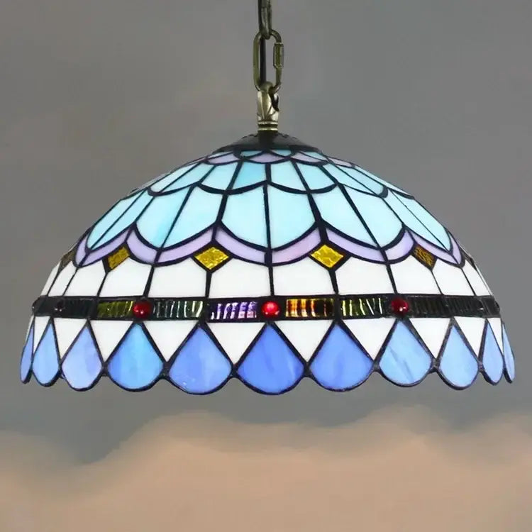 Tiffany style rose stained glass pendant light dining room