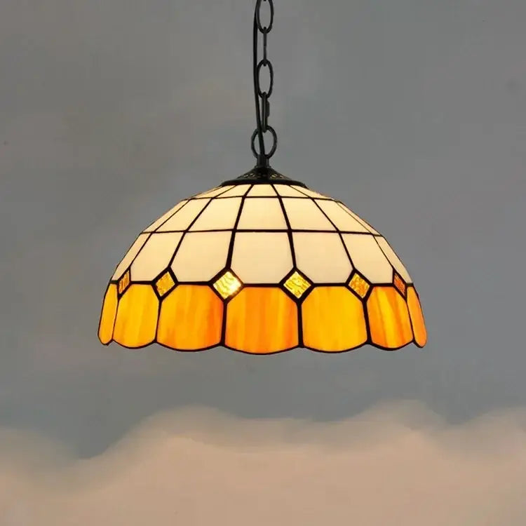 Tiffany style rose stained glass pendant light dining room