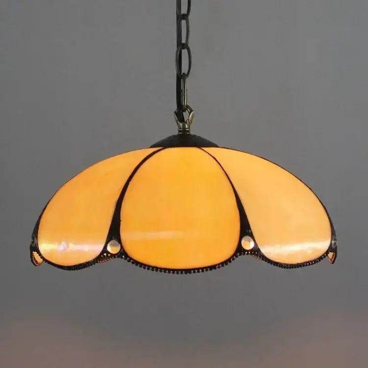 Tiffany style rose stained glass pendant light dining room