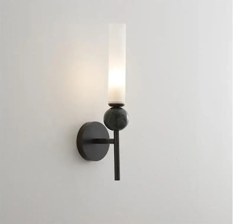 Modern gold & black marble sconce bedroom wall light