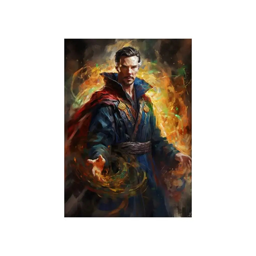 Vibrant stylized superhero canvas wall art for kids bedroom