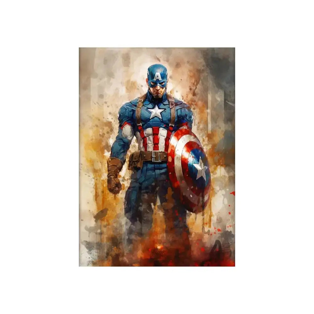 Vibrant stylized superhero canvas wall art for kids bedroom