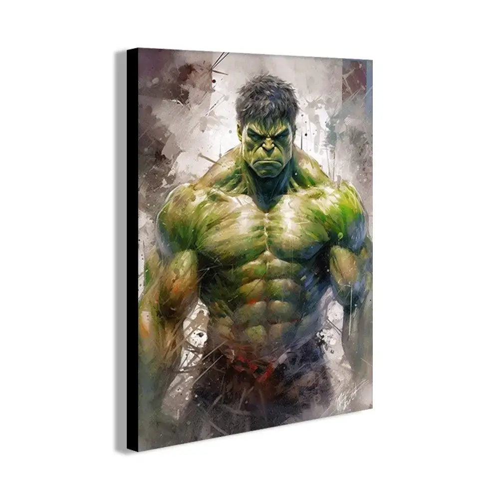 Vibrant stylized superhero canvas wall art for kids bedroom