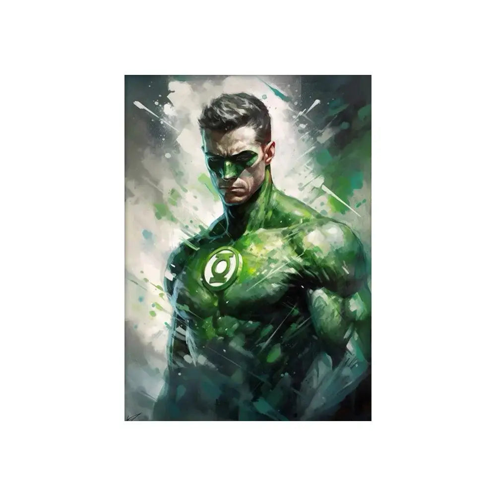 Vibrant stylized superhero canvas wall art for kids bedroom