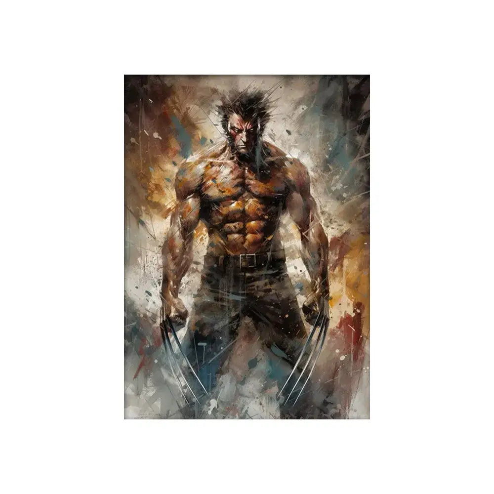 Vibrant stylized superhero canvas wall art for kids bedroom