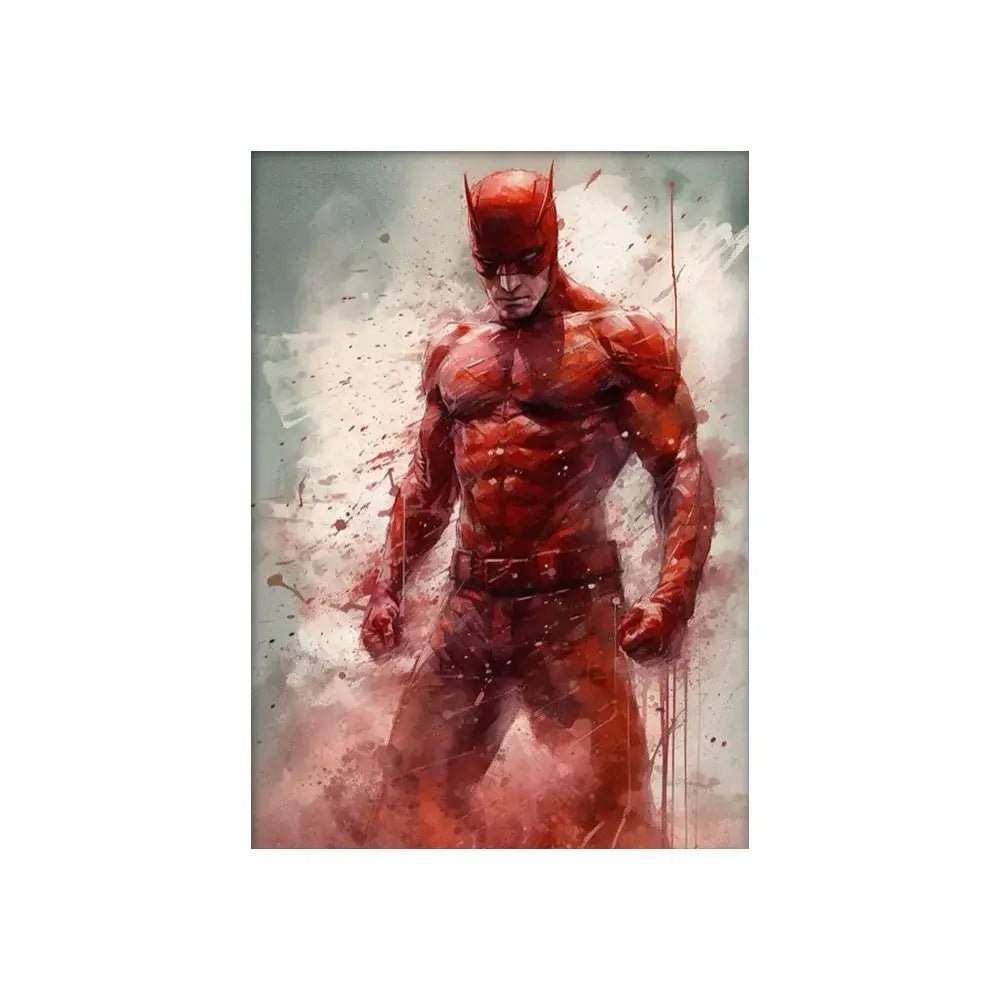 Vibrant stylized superhero canvas wall art for kids bedroom