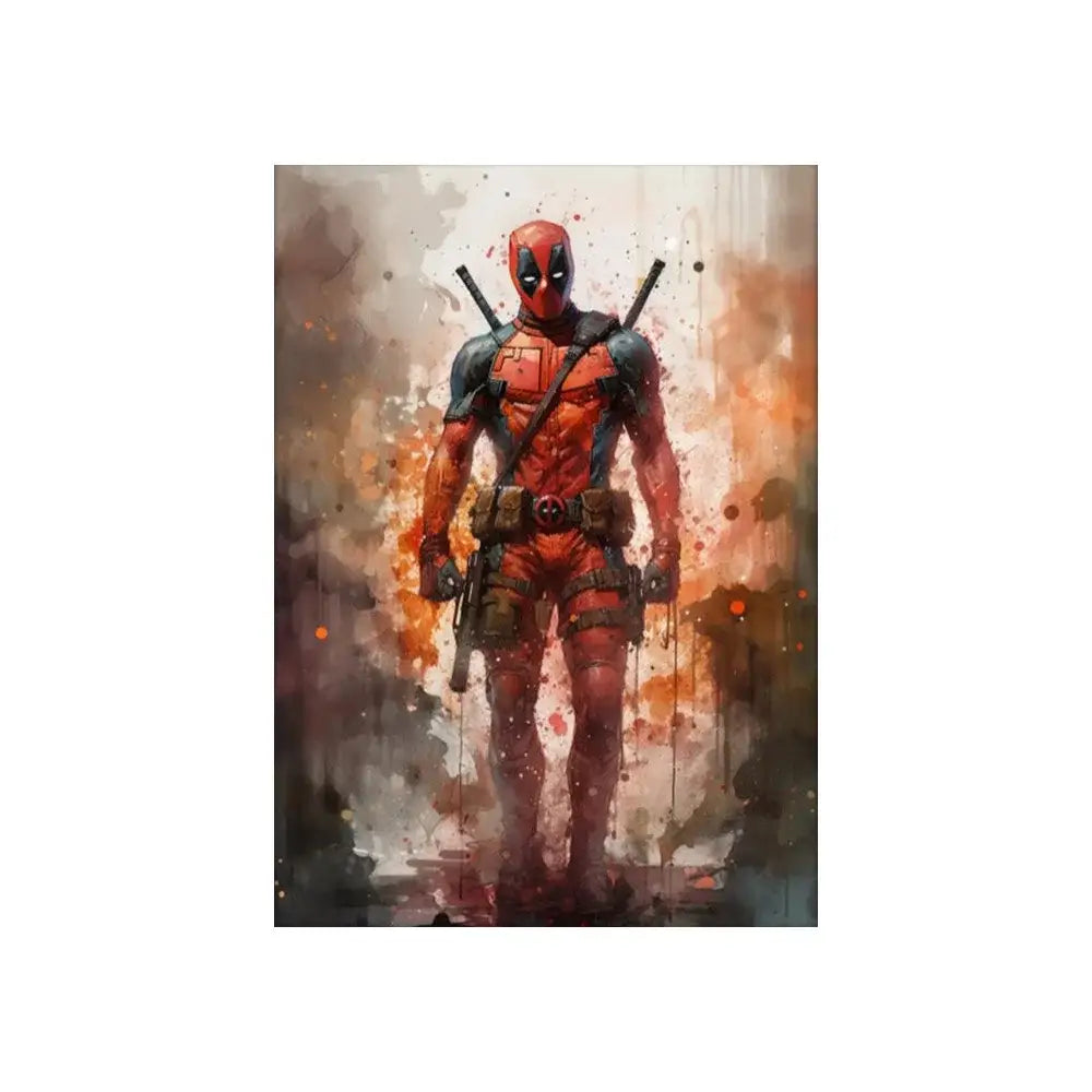Vibrant stylized superhero canvas wall art for kids bedroom