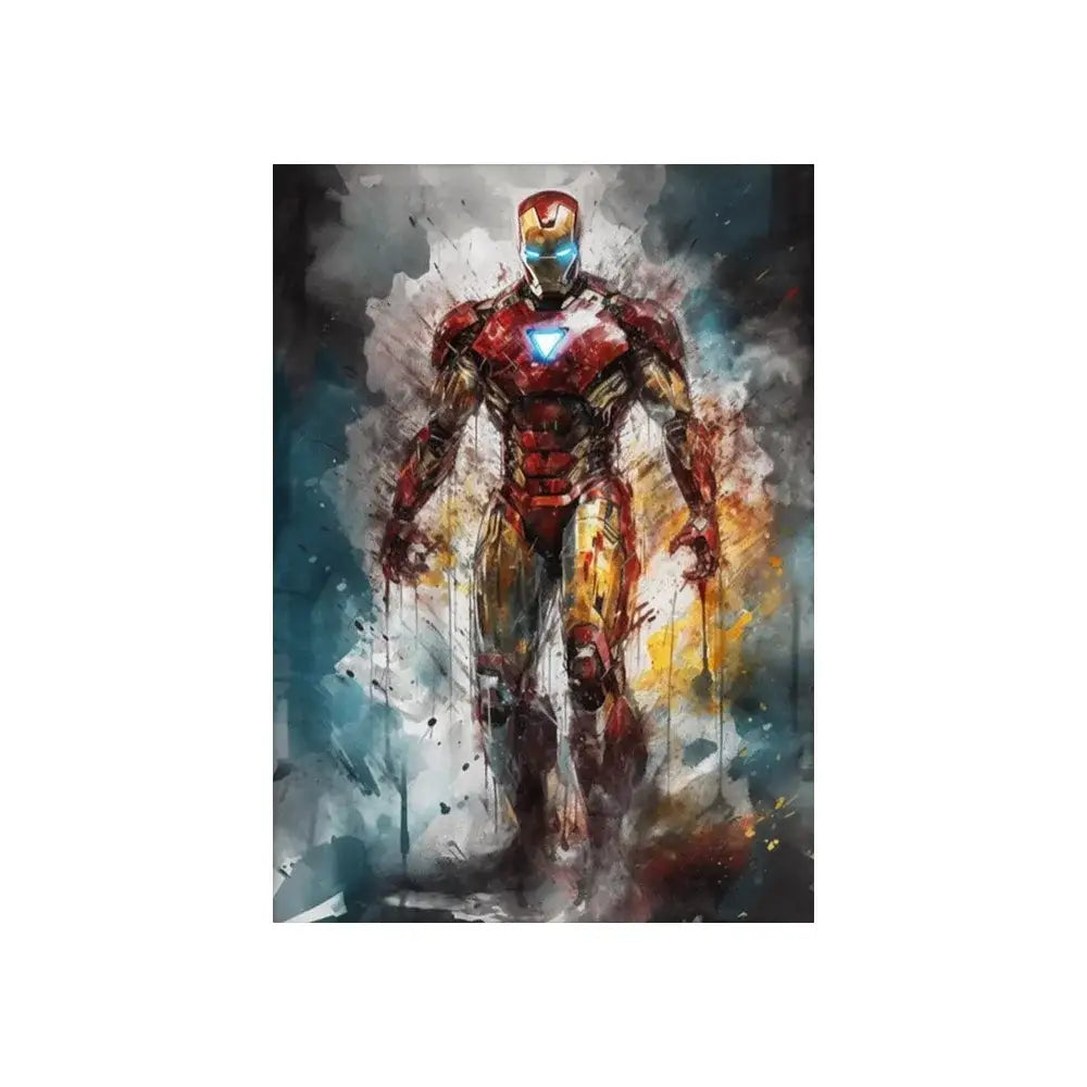 Vibrant stylized superhero canvas wall art for kids bedroom