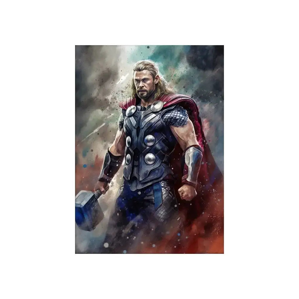 Vibrant stylized superhero canvas wall art for kids bedroom