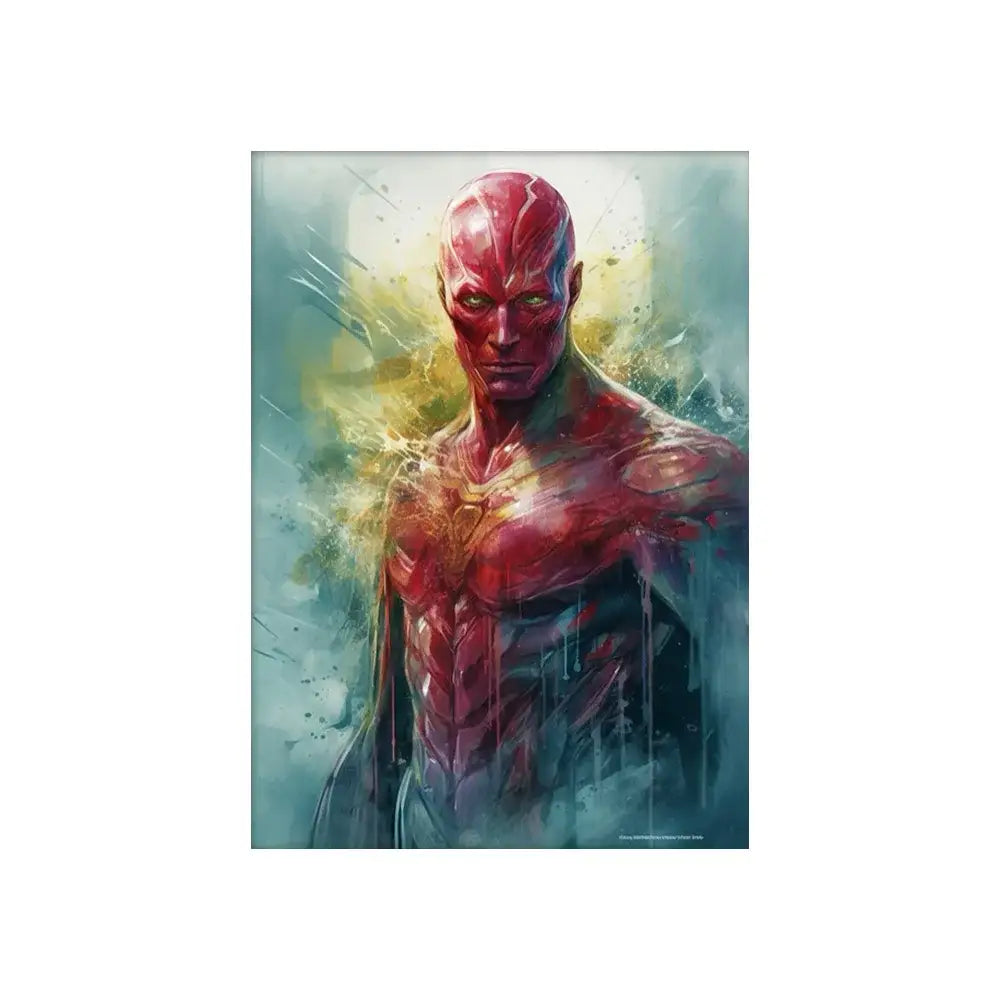 Vibrant stylized superhero canvas wall art for kids bedroom