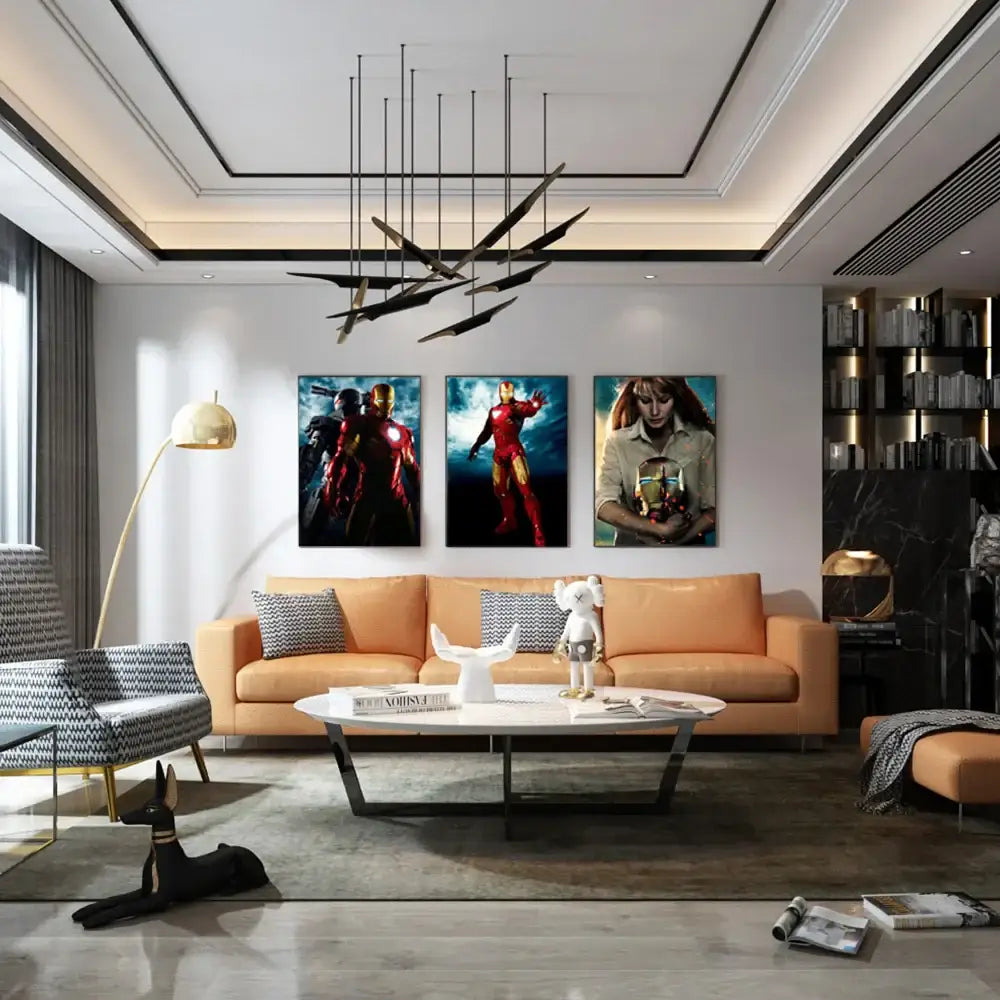Marvel iron man red & gold diamond painting bedroom wall decor