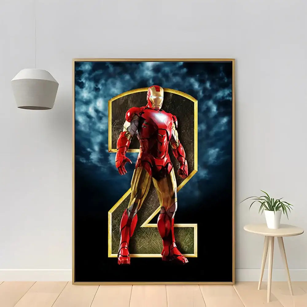 Marvel iron man red & gold diamond painting bedroom wall decor