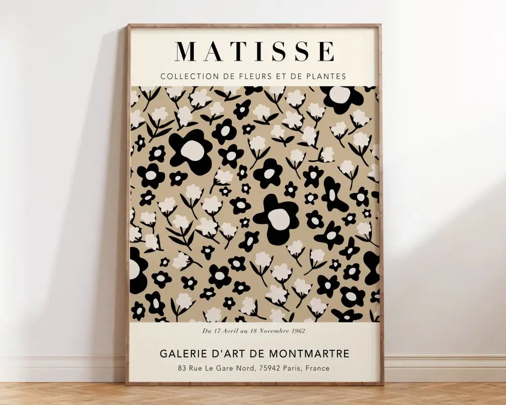 Matisse botanical flower poster orange & pink framed living room art
