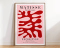 Matisse floral cut outs framed art red & pink living room poster