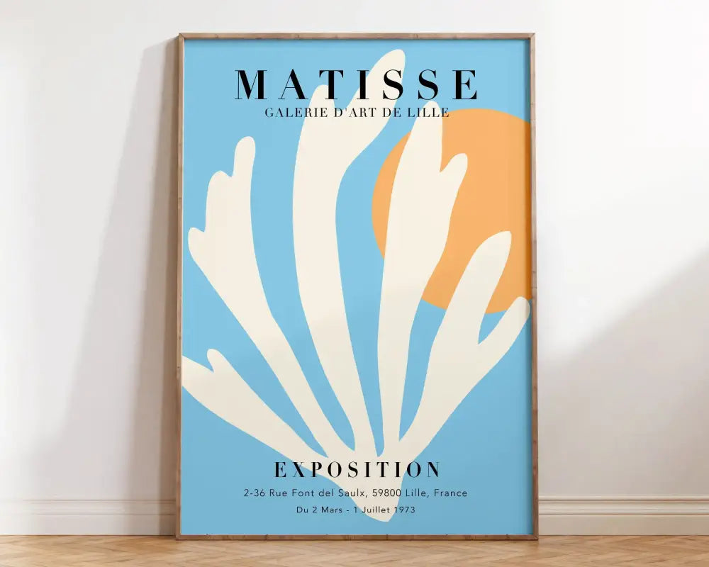 Matisse floral abstract flowers framed wall art – living room decor