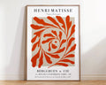 Matisse floral art orange leafy spiral framed print living room decor
