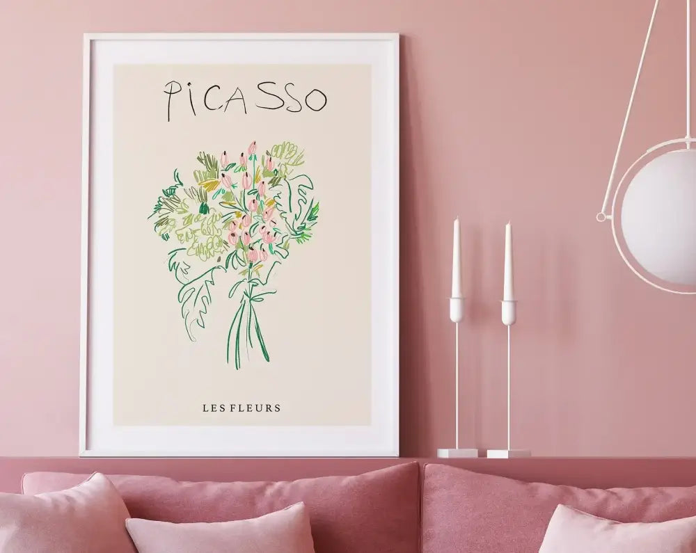 Matisse floral pink jazz exhibition paintings living room framed art