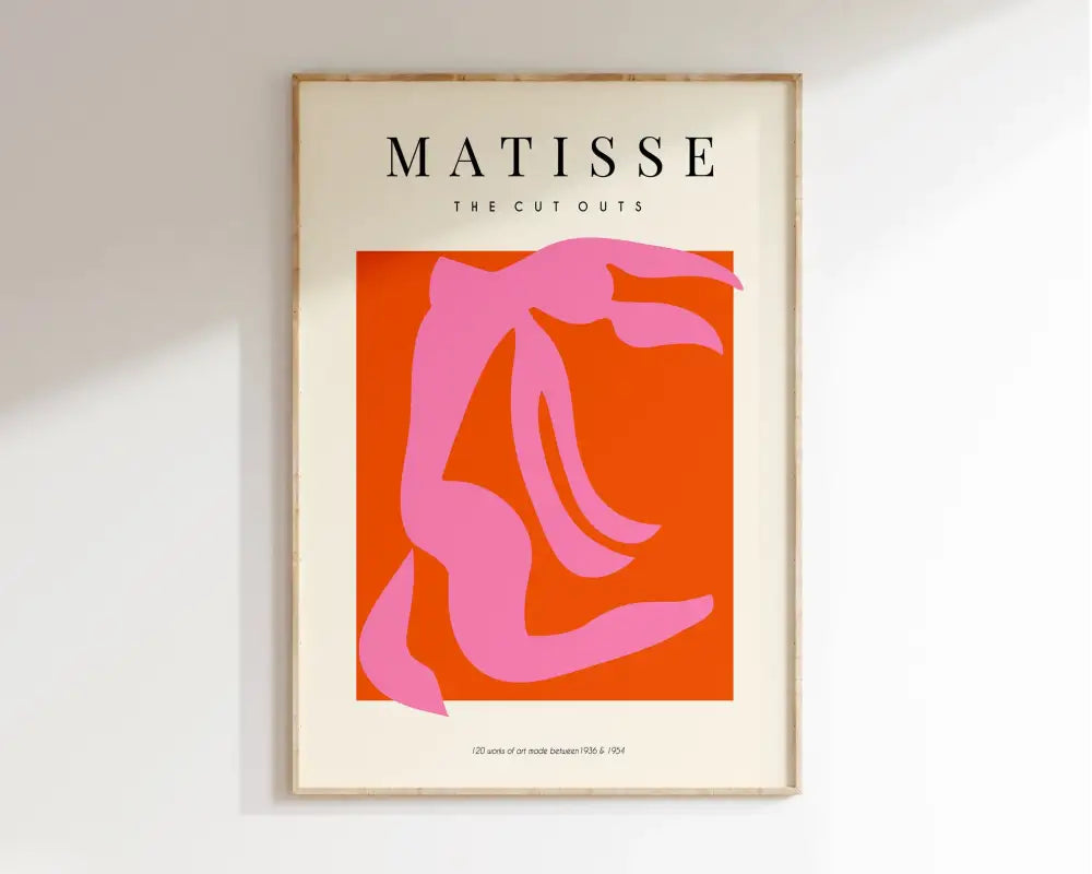 Minimalist beige matisse floral art print bedroom framed poster