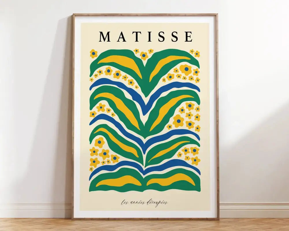 Minimalist beige matisse floral art print bedroom framed poster