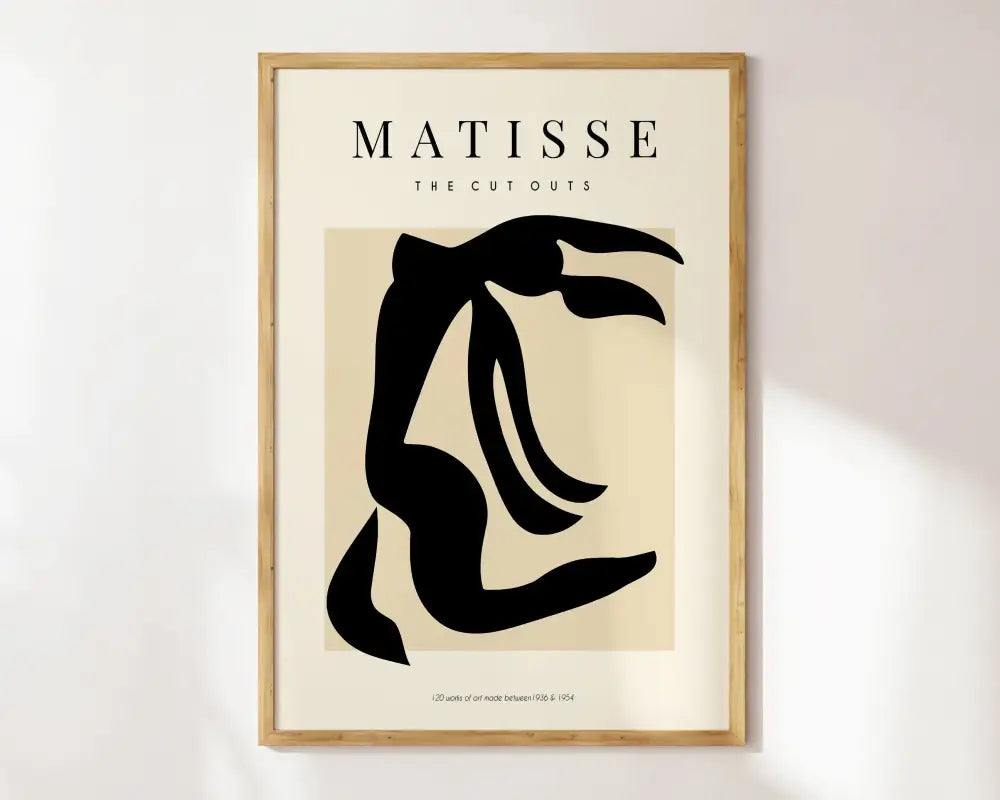 Minimalist beige matisse floral art print bedroom framed poster