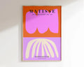 Abstract orange & lavender matisse floral art – living room poster