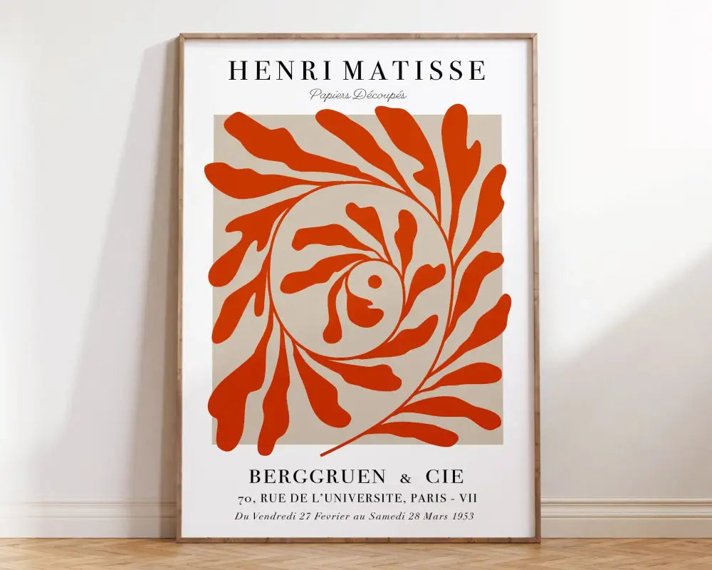 Minimalist yellow matisse floral art print light wood living room frame