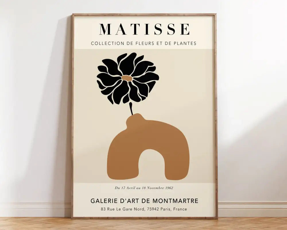 Abstract matisse floral art framed print living room wall decor