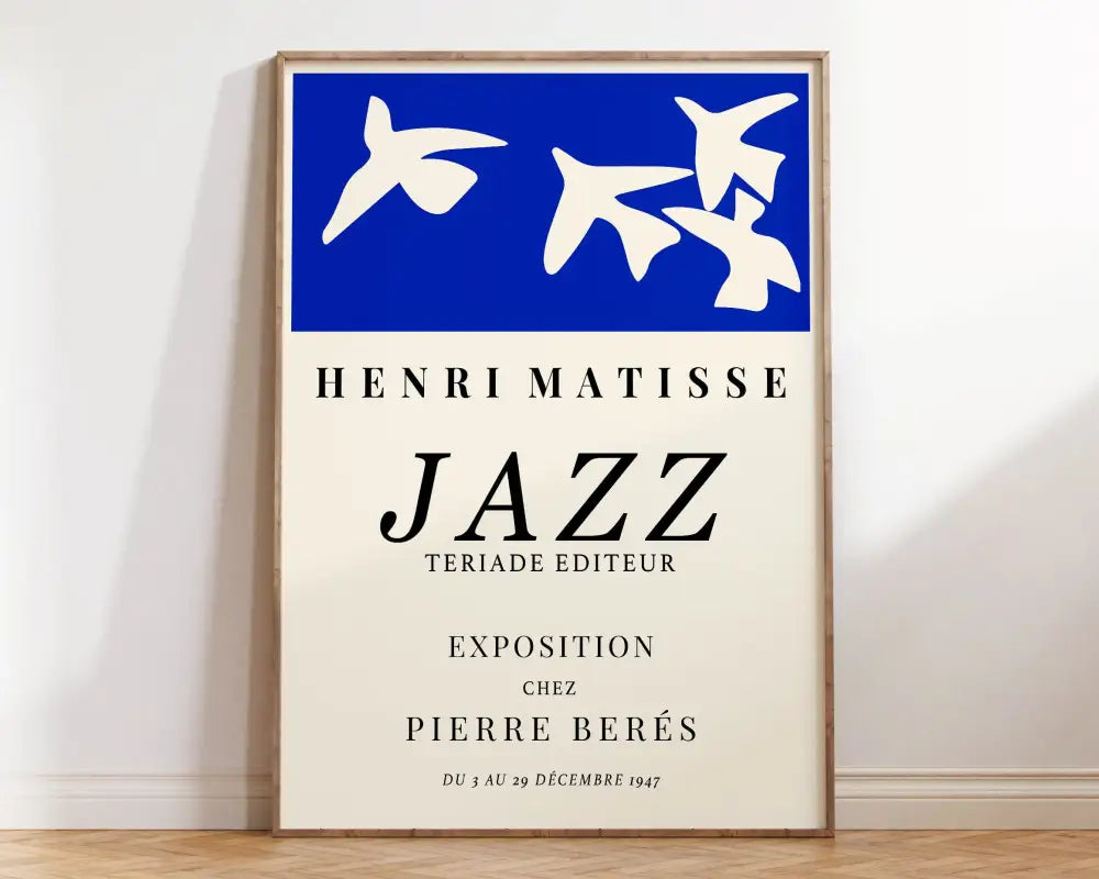 Abstract matisse floral art framed print living room wall decor