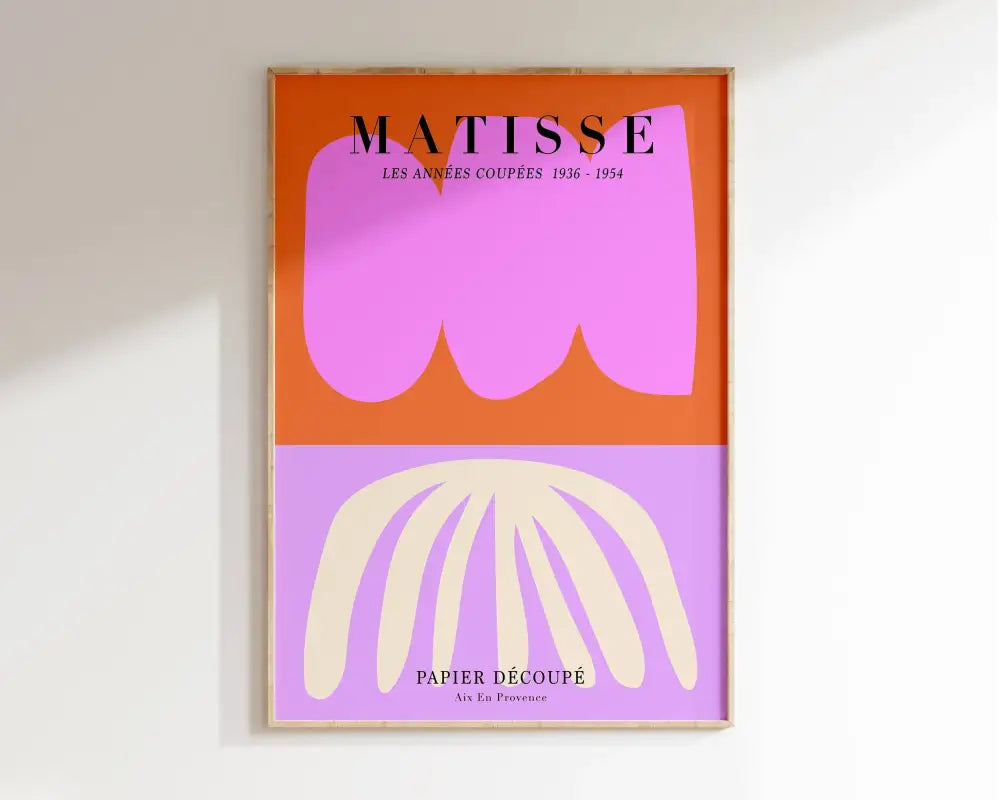 Abstract matisse floral art framed print living room wall decor