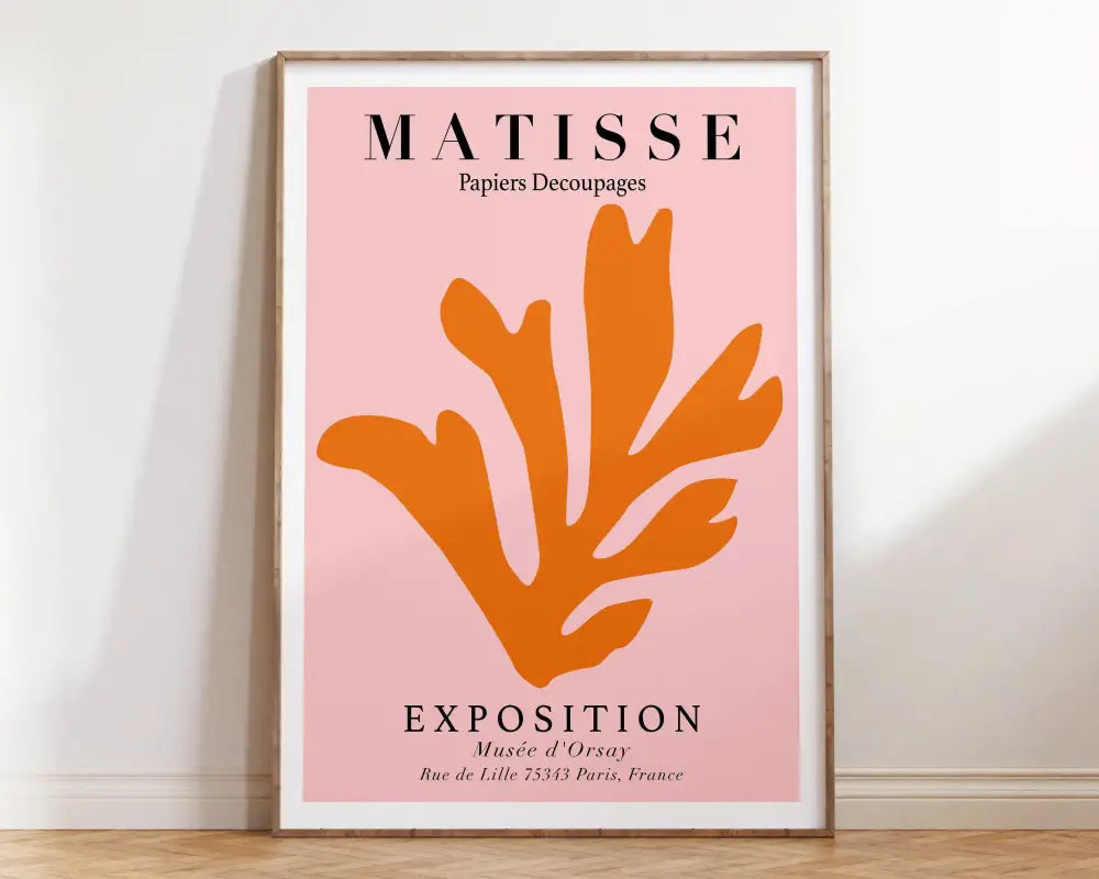 Abstract matisse floral art framed print living room wall decor