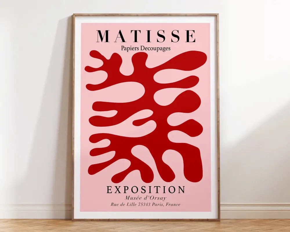 Matisse floral prints pink & orange framed wall art living room