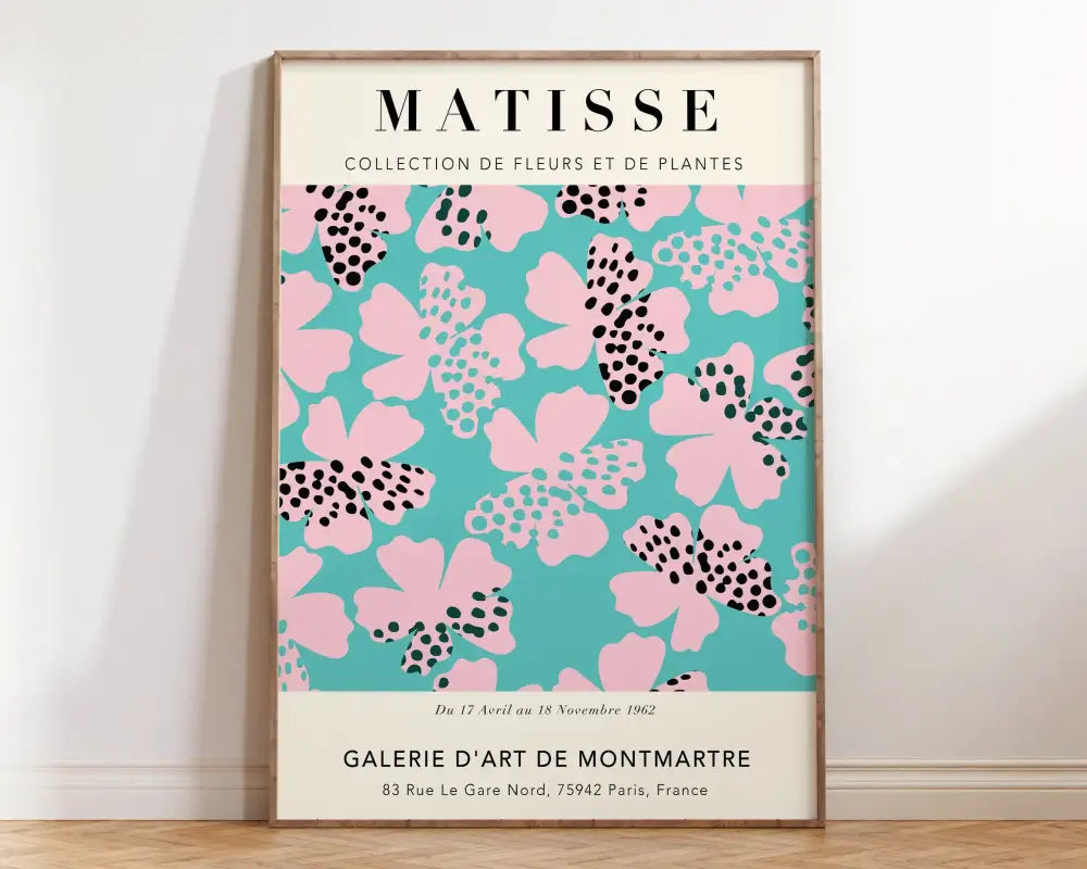 Matisse floral prints pink & orange framed wall art living room