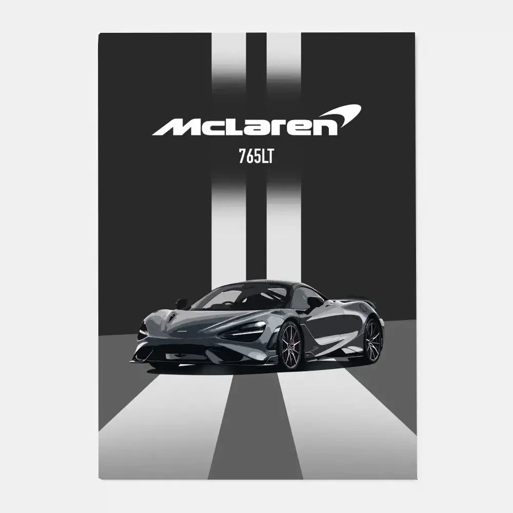 Luxury silver sports car gtr luxury poster living room wall art