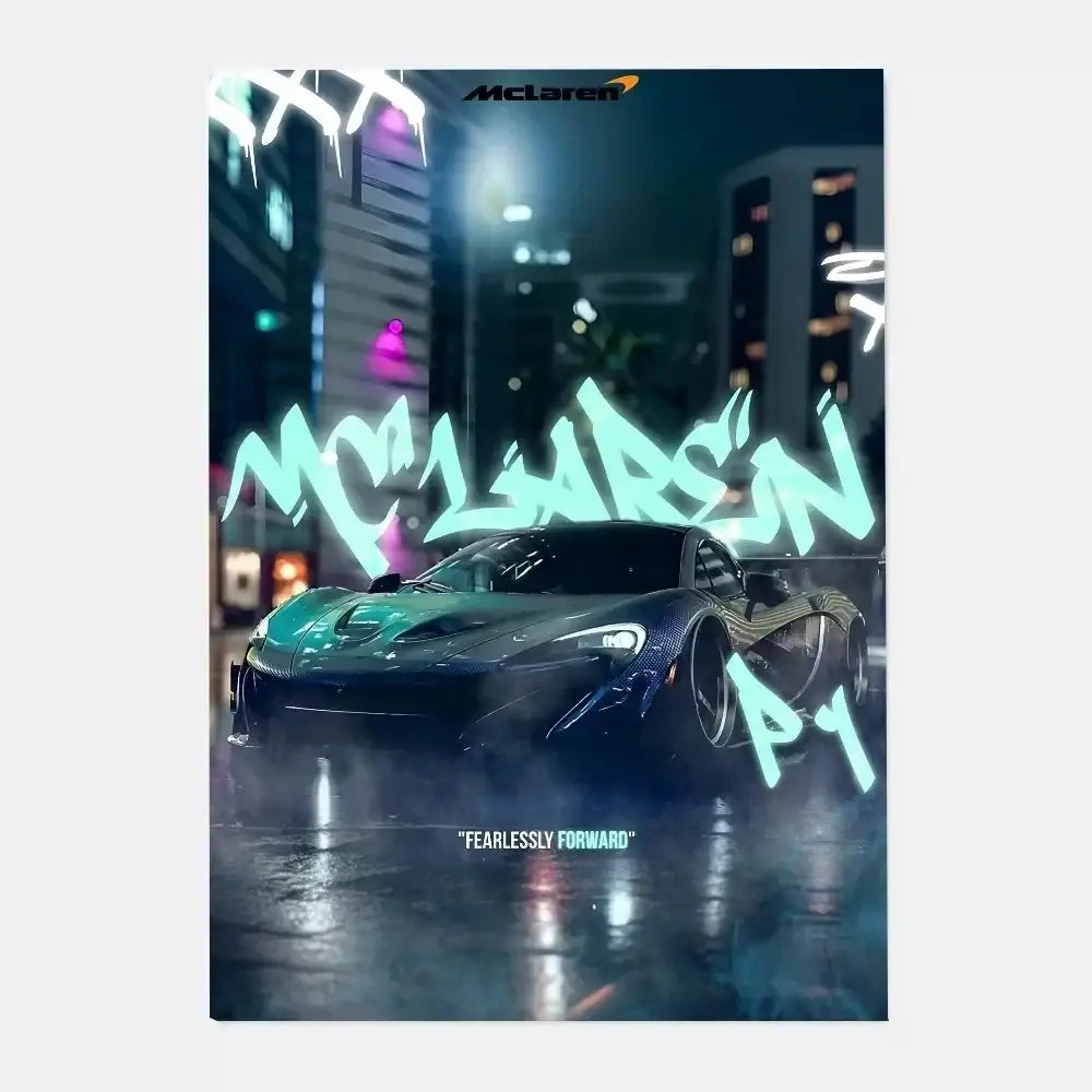 Luxury silver sports car gtr luxury poster living room wall art