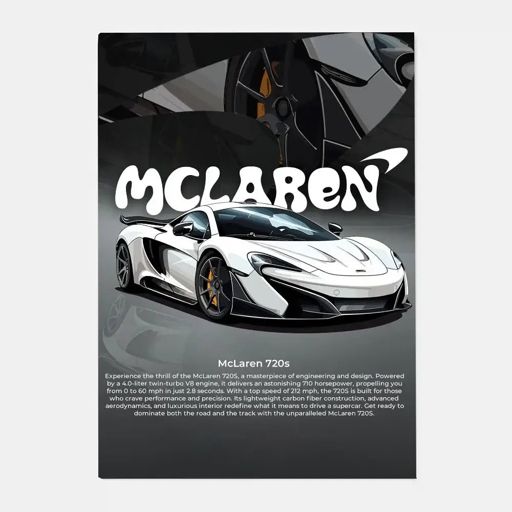 Luxury silver sports car gtr luxury poster living room wall art