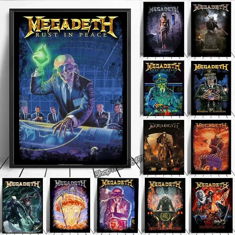 Megadeth rust in peace rock music wall art bedroom canvas poster