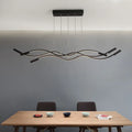 Modern black & white wavy led pendant light dining room fixture
