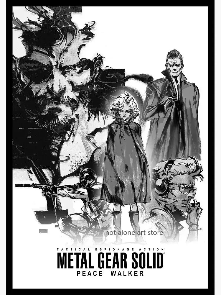 Framed metal gear solid canvas art poster for gaming room decor