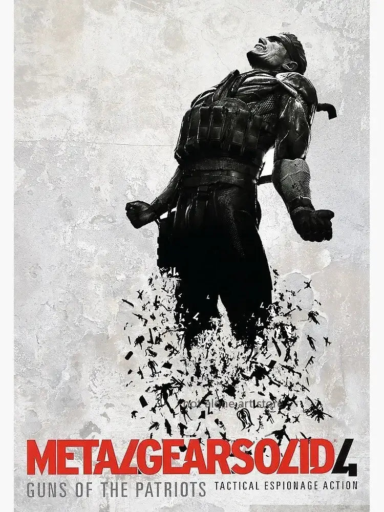 Framed metal gear solid canvas art poster for gaming room decor