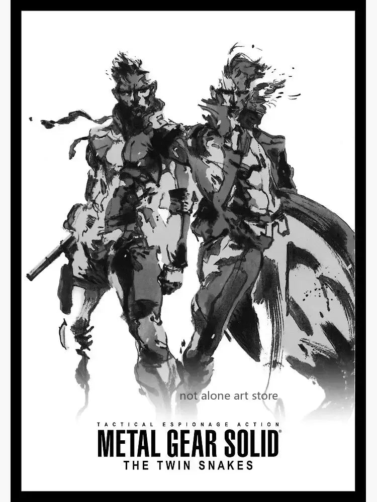 Framed metal gear solid canvas art poster for gaming room decor