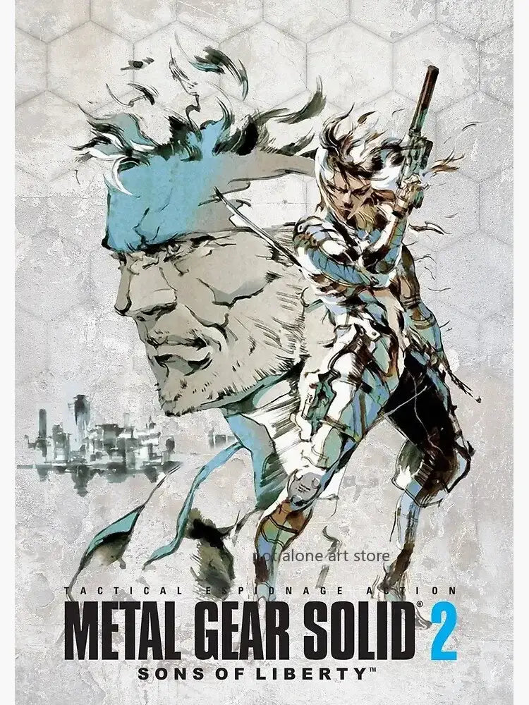 Framed metal gear solid canvas art poster for gaming room decor