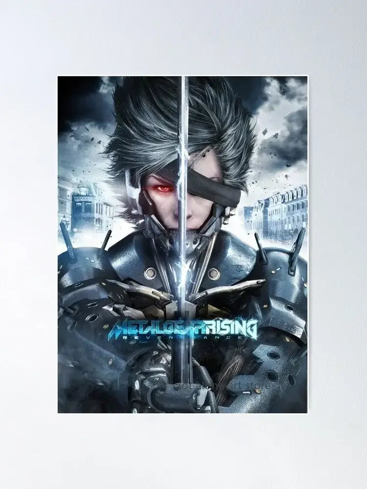 Framed metal gear solid canvas art poster for gaming room decor