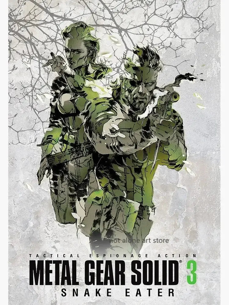 Framed metal gear solid canvas art poster for gaming room decor