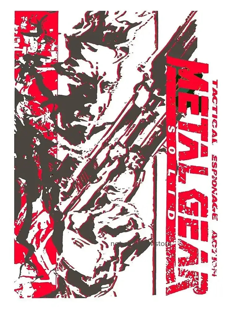 Framed metal gear solid canvas art poster for gaming room decor