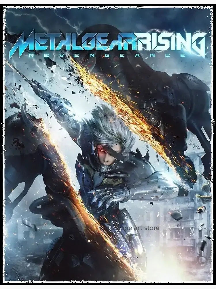 Framed metal gear solid canvas art poster for gaming room decor