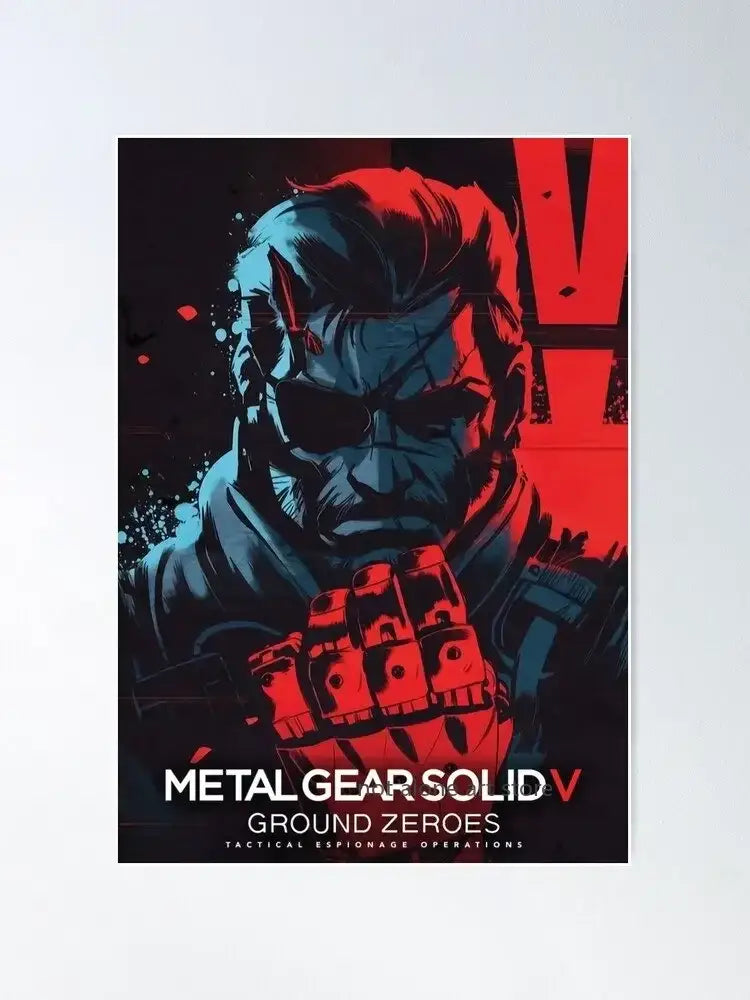Framed metal gear solid canvas art poster for gaming room decor