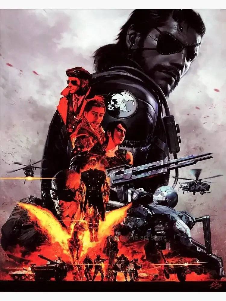 Framed metal gear solid canvas art poster for gaming room decor