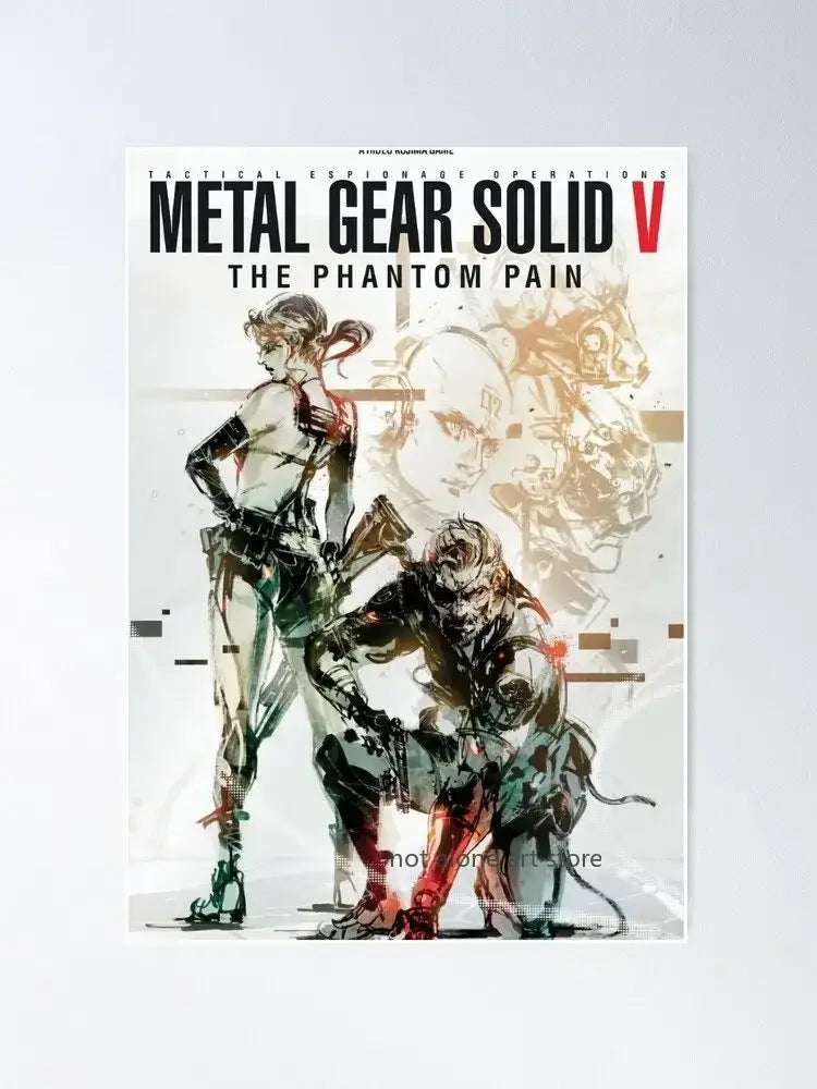Framed metal gear solid canvas art poster for gaming room decor
