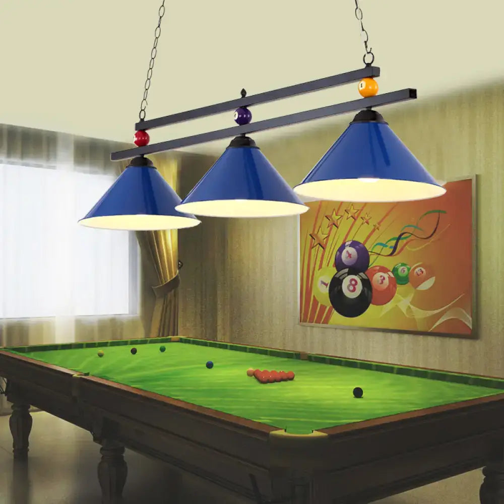 Industrial black metal hanging island light dining room billiard pendant